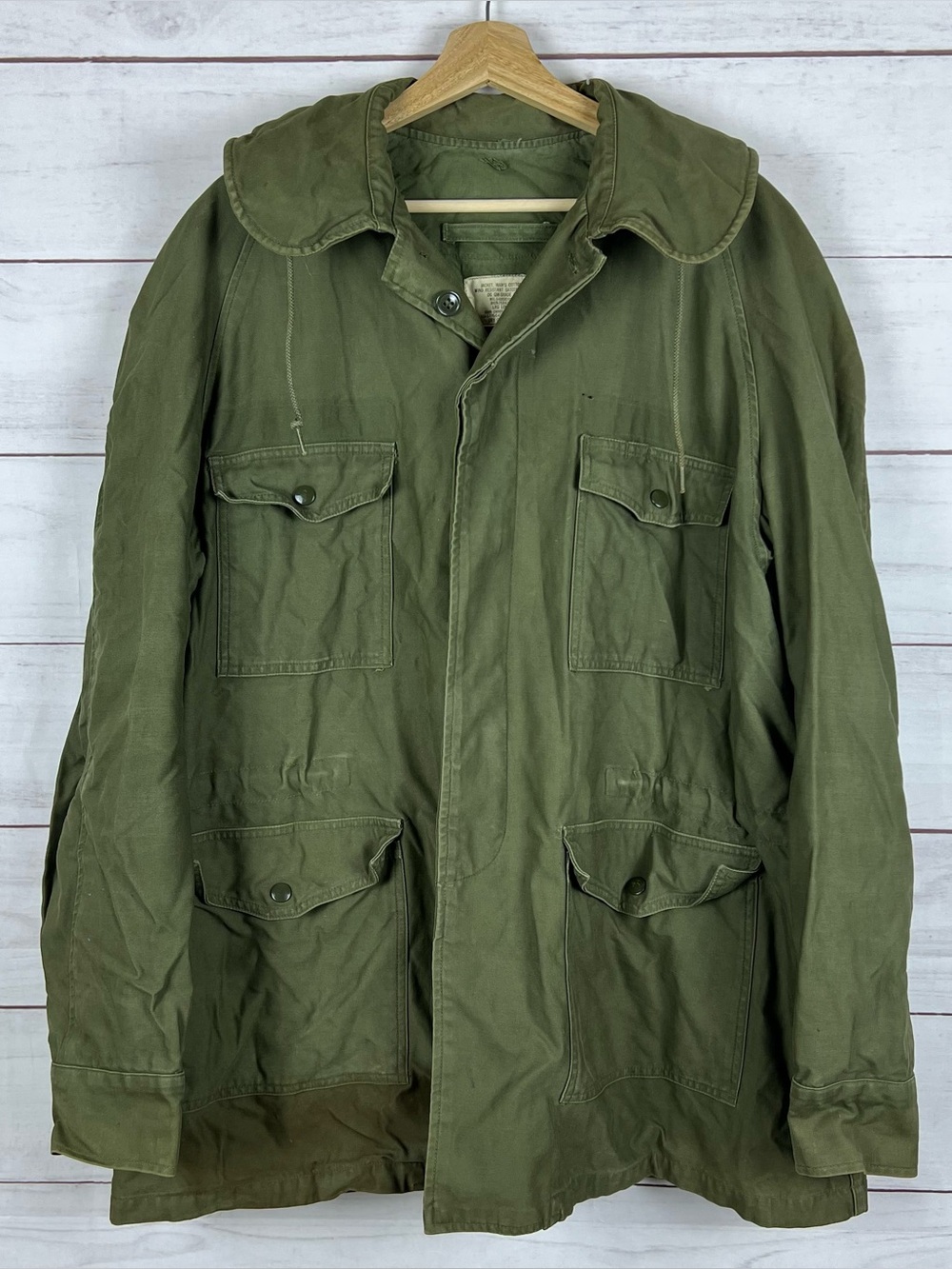 USAF 1962 Coat Man's Cotton Wind Resistant Sateen OG 107 Jacket Size Large Long